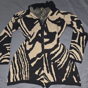 Black and Tan Women's Sweater Romper